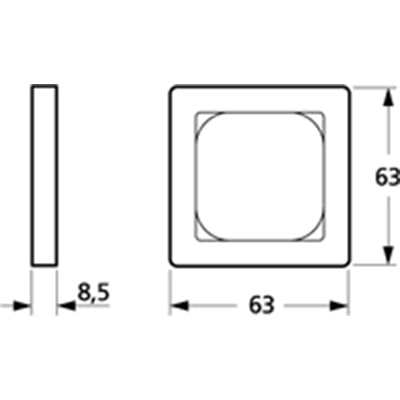 LK Fuga ramme Baseline 63 1m - hvid