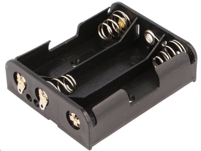 Batteriholder til 3xAA bat. (m. loddeflige)