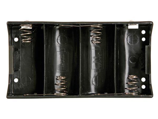 Batteriholder til 4xD bat. (m. loddeflige)