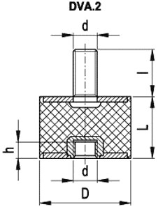 Afstandsstykke m. vibrationsdæmp - M3, han/hun, 7mm (4 stk.)