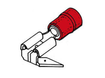 Rød kabelsko - Han/hun forgrener 6,4mm 0,4-1,4mm² (100 stk.)
