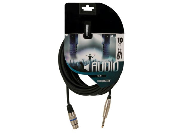 XLR kabel - XLR hun til 6,35mm mono JACK han (10m)