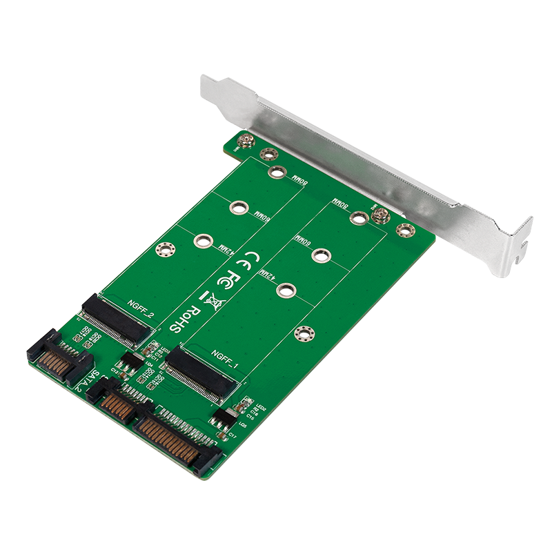 2x SATA til 2x M.2 SATA SSD adapter