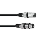 XLR kabel - 3P XLR han til 3P XLR hun, Sort (1m)