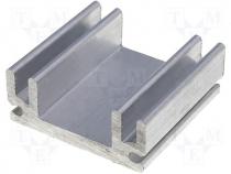 Køleplade - 30x30x12mm, Alu.
