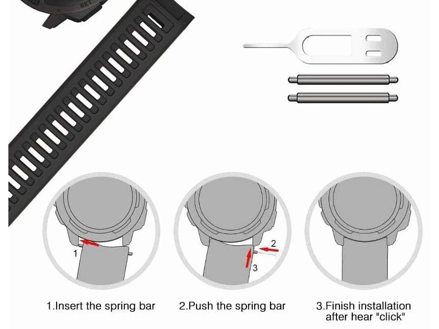 Urrem til Garmin Instinct - 22mm silikone, Sort