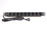 Powerpanel 9xDK LMJ med led 1U sort