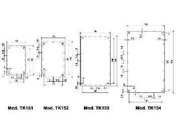 TEKO optativ ABS kabinet - Sort m. alu.toppanel (85x56x36mm)