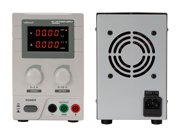 Laboratorie strømforsyning - 0-30V / 0-5A, dobbelt LED disp.