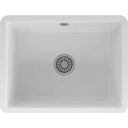 Lavabo Mataro II keramik køkkenvask Hvid med krom afløb
