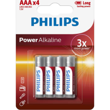 PHILIPS Power alkaline batteri, AAA LR03, 4 stk.
