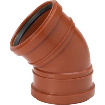 Uponor 110 mm 45 gr. PP-kloakbøjning med 2 muffer