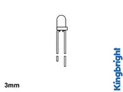 3mm LED - Rund, RØD diffus (3mcd 60°)