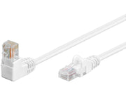 UTP netværkskabel - CAT5E, 2xRJ45, 1x90°, Hvid (3m)