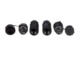 Udendørs kabelsamle-stiksæt - 4pol han/hun, Vandtæt (IP68)