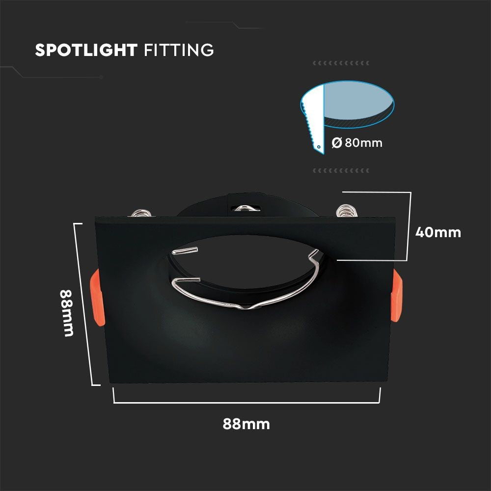 V-Tac Pro GU10 pære - kvadrat, sort, 3 års garanti