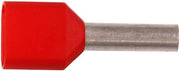 ISO. TWIN-TERMINALRØR 2X1MM² L8 RØD