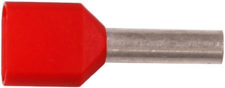 ISO. TWIN-TERMINALRØR 2X1MM² L8 RØD