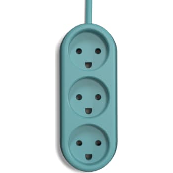 ColorCable Cheerful Turkis, Model 3 stikdåse, 2,5 meter.