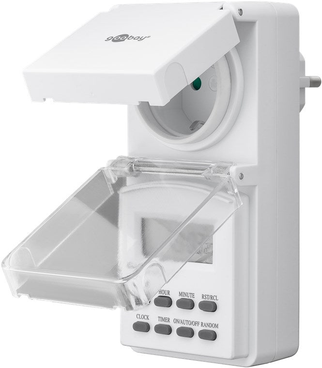 Tænd/slukur - Digital, Udendørs, Uge-programmerbar, CEE7/3