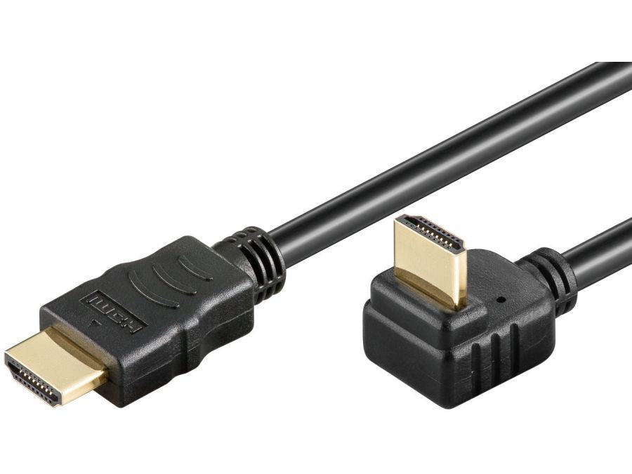 HighSpeed HDMI kabel - Han til 270° han, m.E, Sort (3m)