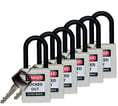 Hængelås safety padlock nylon 38MM hvid 6 STK KD