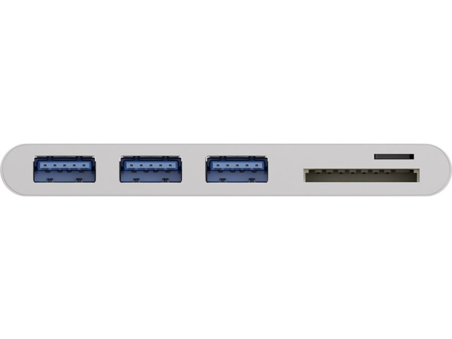 USB-C Multiport Adapter - Kortlæser, USB 3.0, Hvid (0,15m)