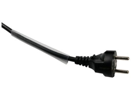 Stikdåse - 4 x CEE7/3 hun, m. krympeflex, Sort (1,5m)