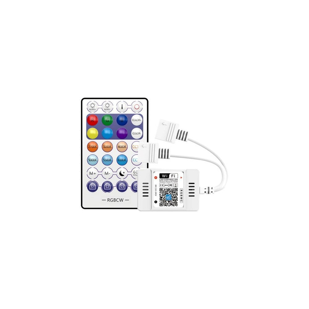 Smart Home RGBW controller - Kompatibel med Google Home, Alexa og smartphones, 12V (144W), 24V (288W)