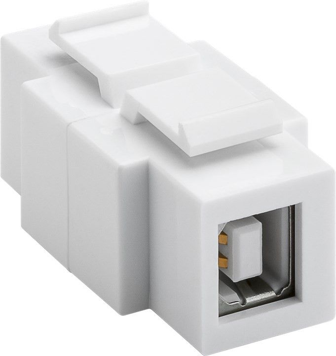 Keystone USB 2.0 stik - A hun til B hun, reversibel, Hvid