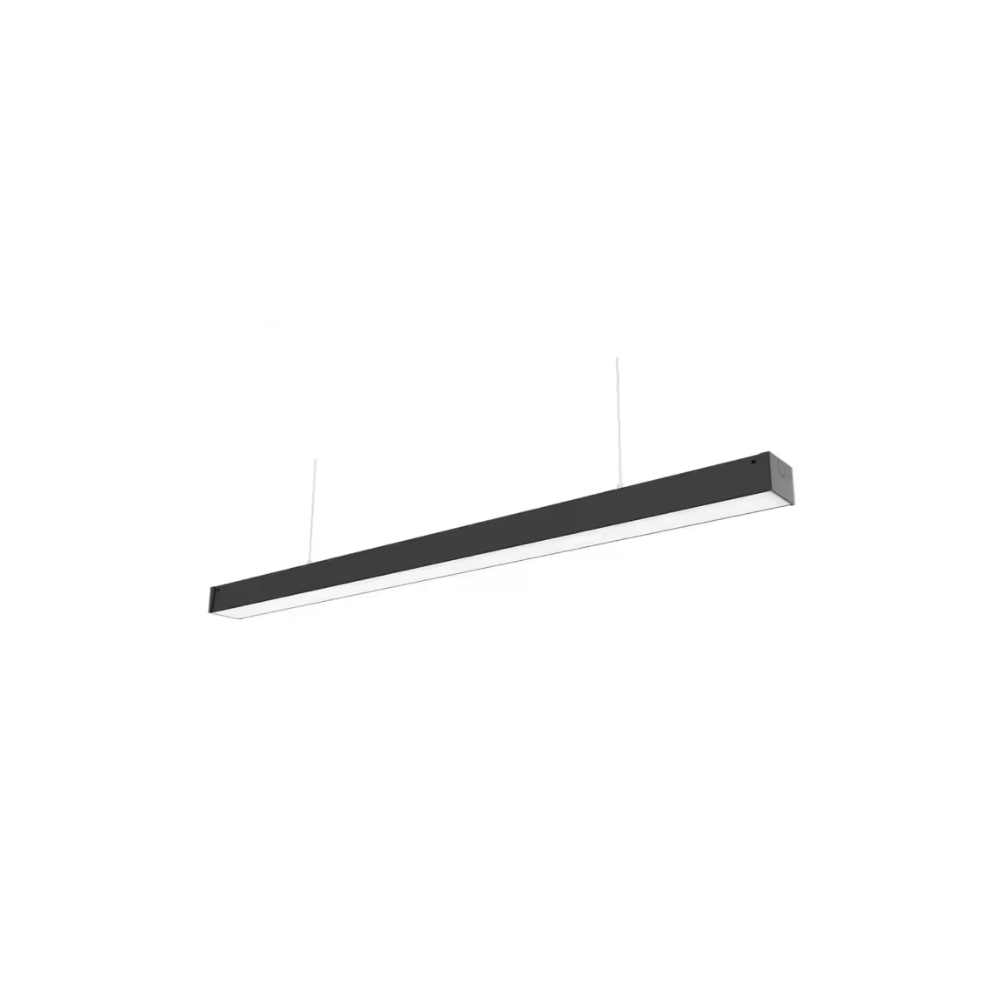 36W LED loftlampe til kontor - Sort, 120 lm/W, 120 cm, inkl. wireophæng, RA80