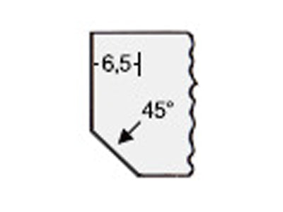 Vinkelfræser 6,5mm, 45°