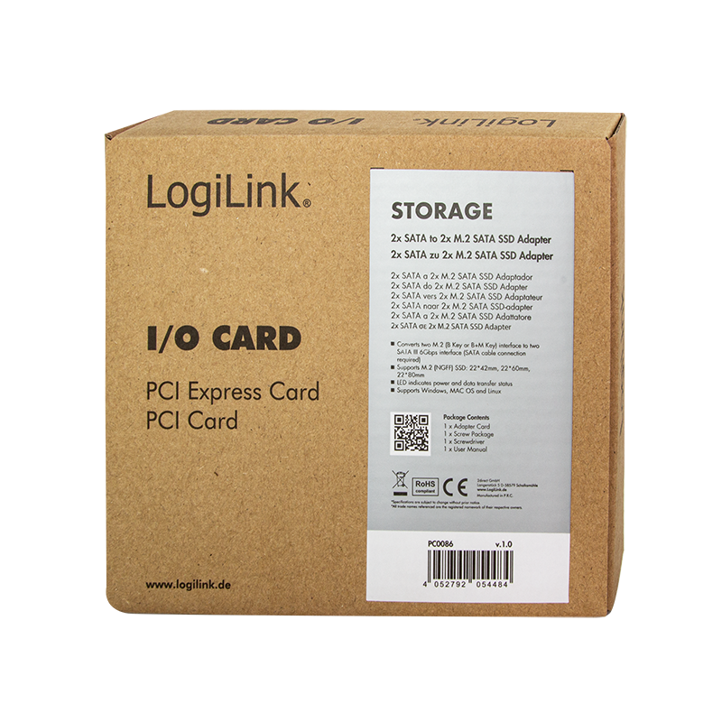 2x SATA til 2x M.2 SATA SSD adapter