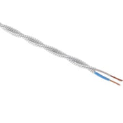 Stofledning, snoet, 2x0,75 mm², hvid, S100
