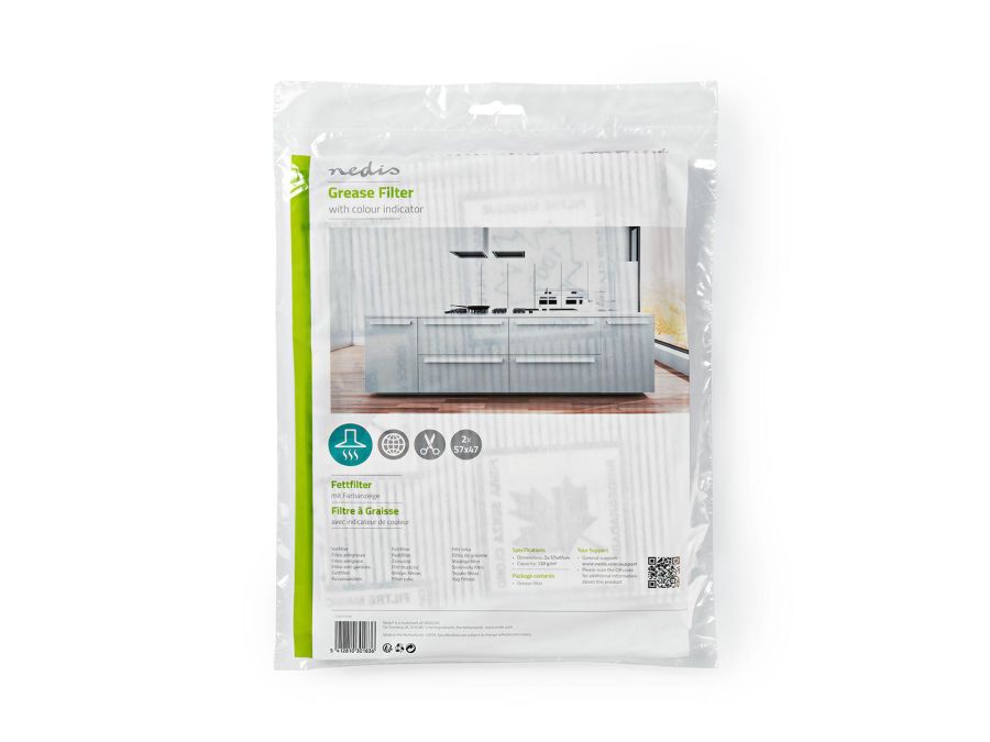 Fedtfiler til emhætte - 57 x 47cm, miljøvenlig (2 stk. pk)