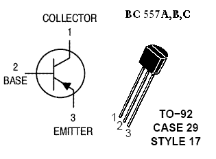 BC557C PNP transistor - Bipolar, 50V 0,1A (TO92)