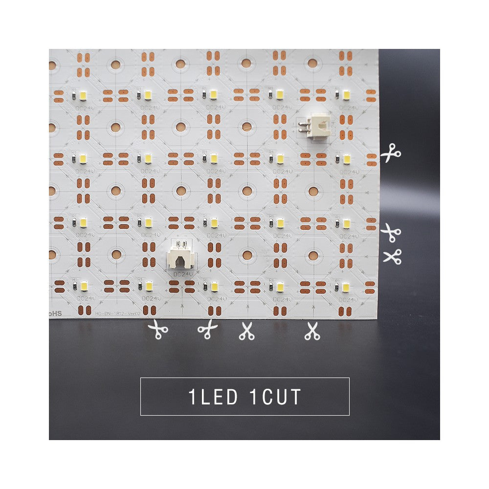 25x25 foldbar LED ark RA94, 12W - IP20, 24V - Varm Hvid - 1100lm/m - 25 meter