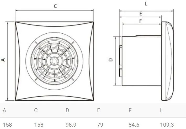 Ventilator Silent 100CZ m. Vindstop, aut. lukke og kugleleje