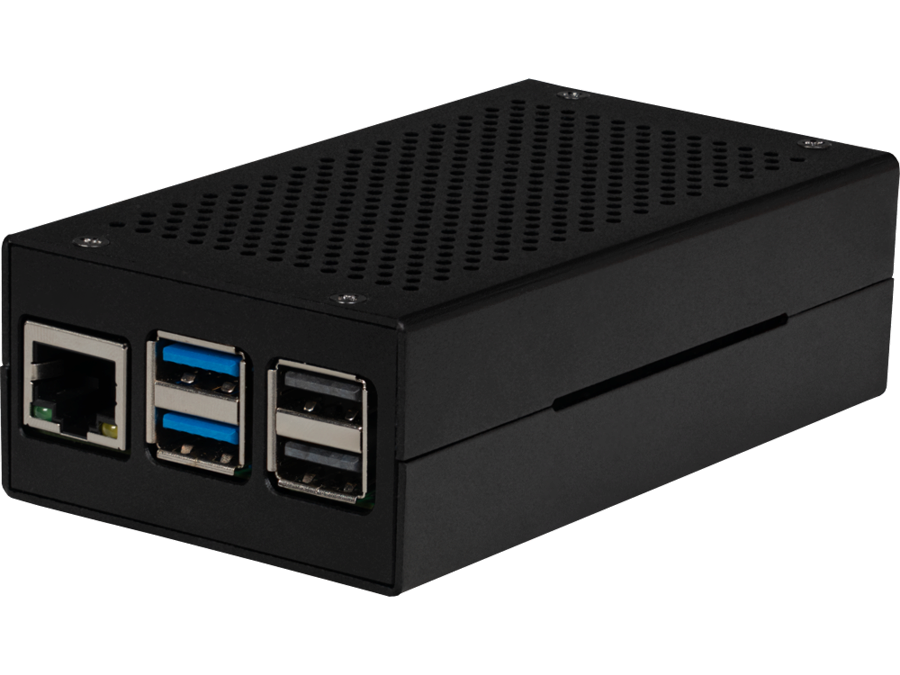 Alu. kabinet til Raspberry Pi 5 og M.2 HAT, Sort