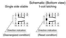 Kiprelæ (bistabil) - 5VDC / 1A, 1 x skifte (DIP10)