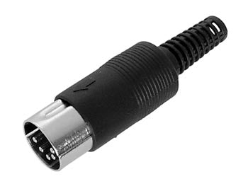 DIN stik - 5pol han multistik 180° Plasthus, Sort