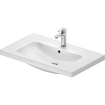 Duravit D-Code håndvask, 800 x 480 mm, med hanehul og overløb