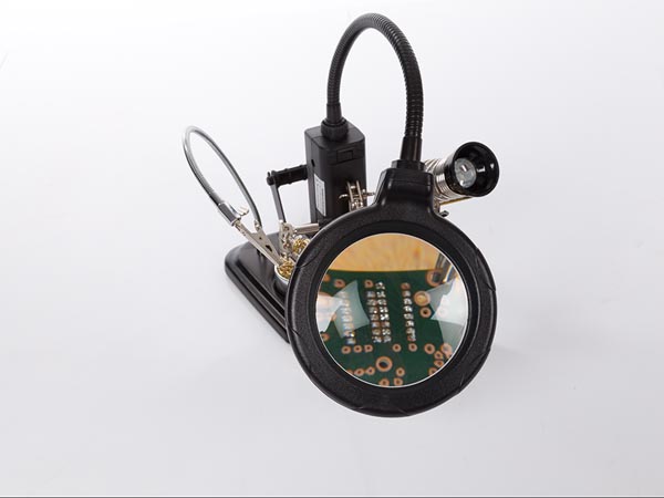 Hjælpende hånd - Holder m. 2 næb, luplampe +loddekolbestativ