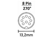 DIN stik  8pol han multistik 270° Metalhus