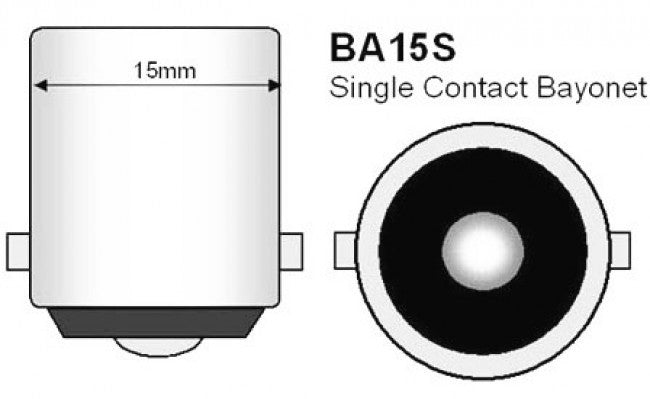 Dværglampe - 48V / 25W Globe, Ba15s sokkel (Ø25x50mm)