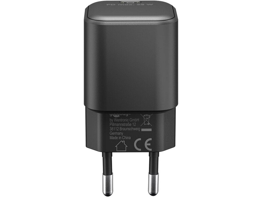 USB-C PD netadapter - 1xUSB-C (65W/3,25A), Sort
