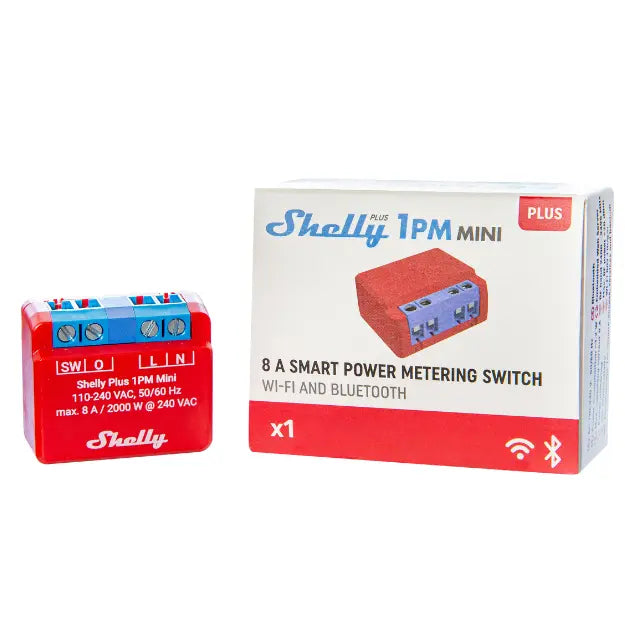 SHELLY PLUS 1PM MINI - WIFI 8A RELÆ