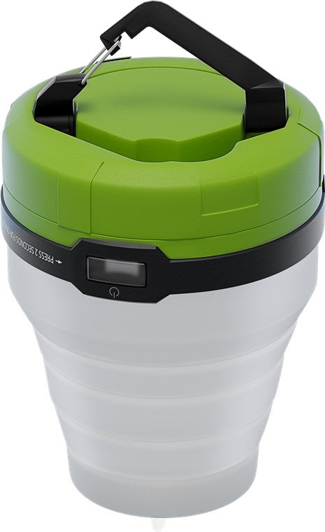 3-i-1 sammenklappelig campinglampe - RGB LED, flammeeffekt