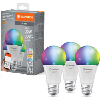 SMART+ STANDARD 9W/RGBTW E27 WIFI 3 PAK