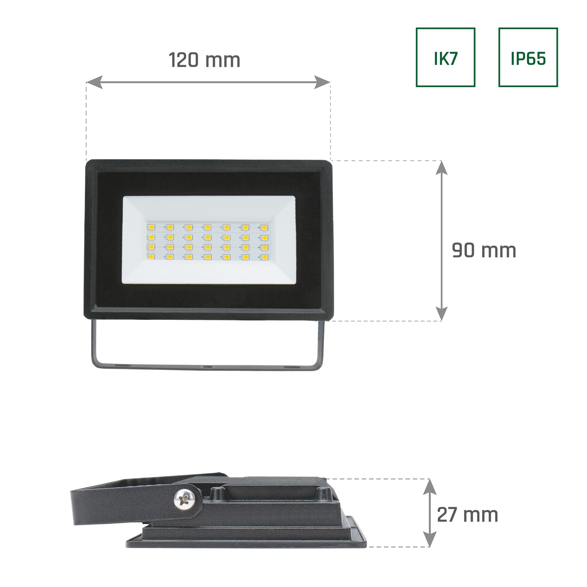 20W LED Projektør 3000K 1950 Lumen